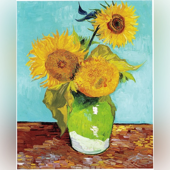 Vincent Van Gogh’s “Three Sunflowers” in Mini Cross Stitch Art - Picture 4 of 4